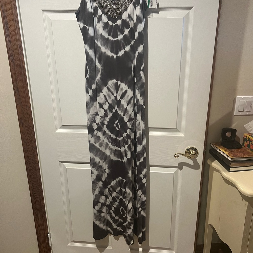 INC International Concepts Monochrome Tie-Dye Maxi Dress